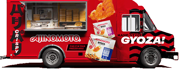 Ajinomoto food truck driving by